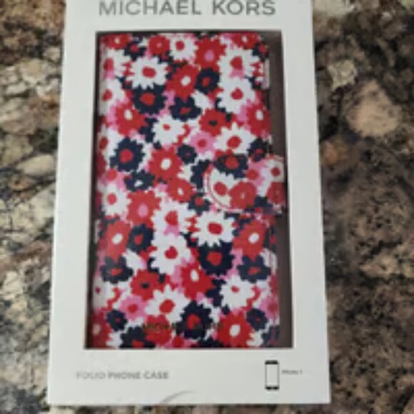 NIB Michael Kors iPhone X Cell Phone Folio/Case  - RED - Picture 1 of 5